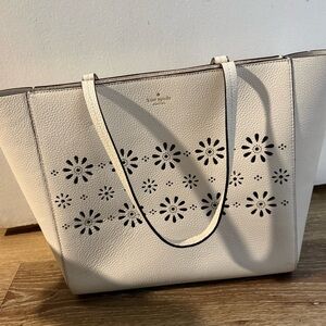 Kate Spade Ivory Floral Cutout Tote